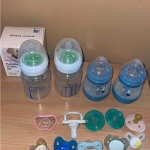 Mam & dr brown Baby Bottle and Pacifier Set - Green and Blue
